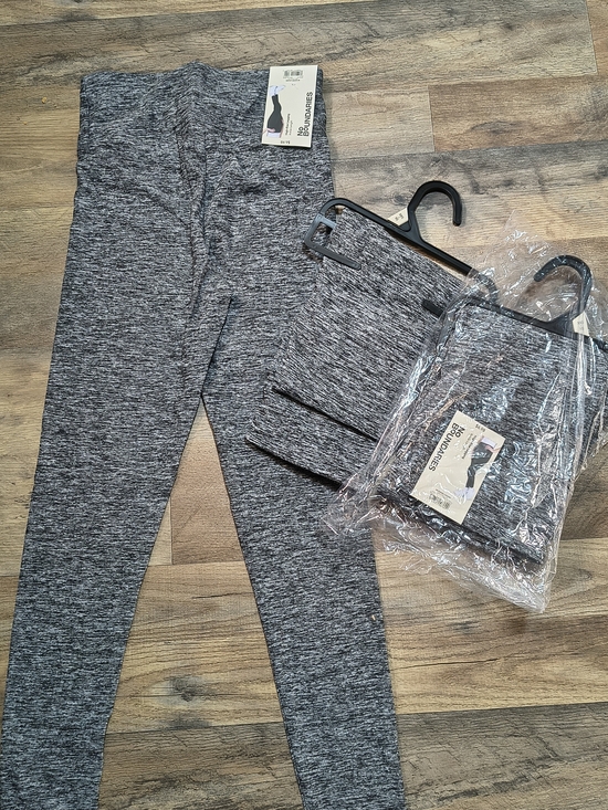 Pants - High-Rise Gray Marled Leggings - (Brand Unspecified)